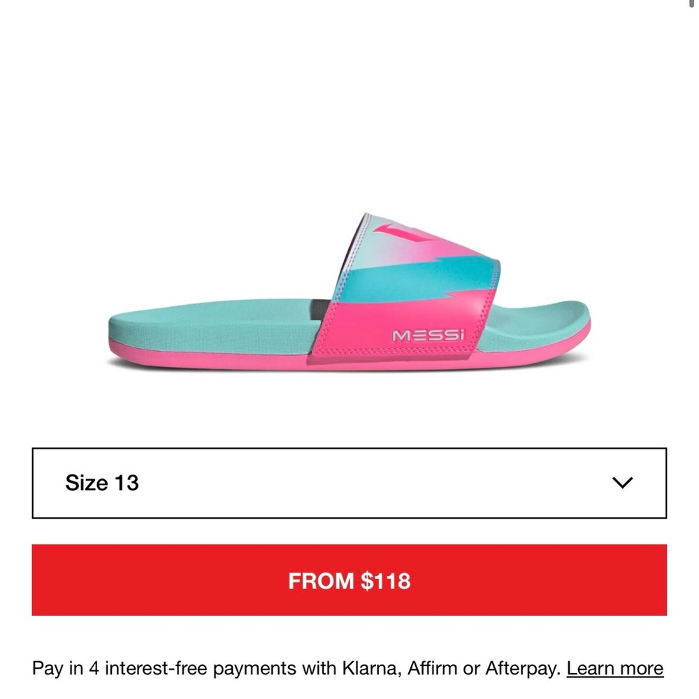 adidas Pink and Blue Messi Sandals